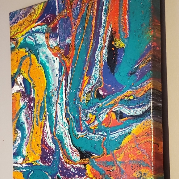 Acrylic Fluid Art on Canvas - Picture 2 of 3